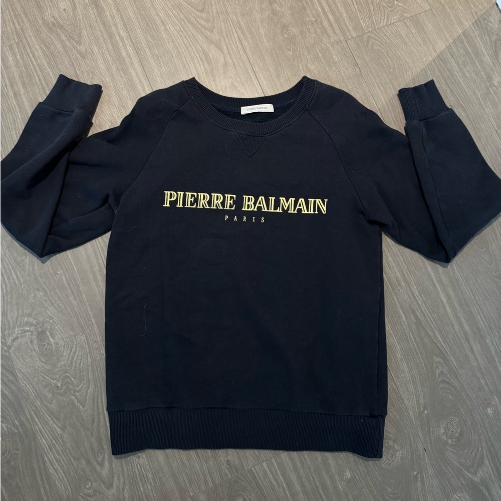 Pierre Balmain Long Sleeve Crewneck in Navy